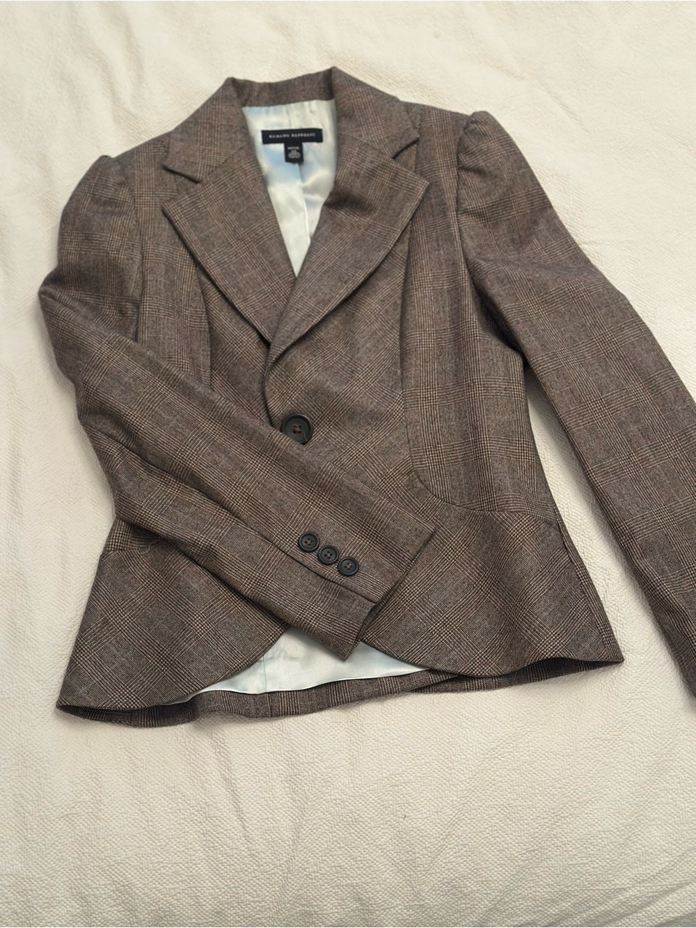 Banana Republic Women's Brown Glen Plaid Fitted Blazer 0P